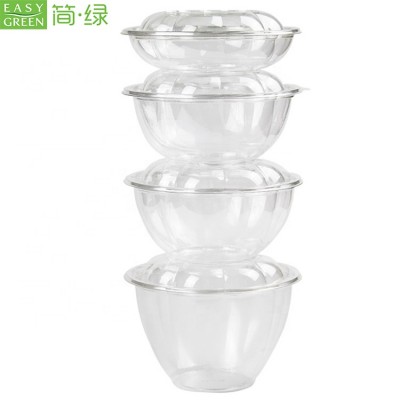 Easy Green Biodegradable Plastic Lunch Fruit Salad Packaging Container Box/Bowl For Salad