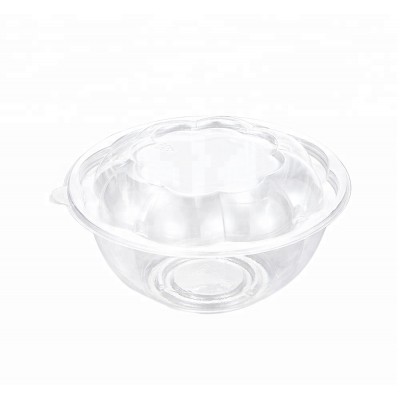 Easy Green Wholesale Recyclable Food Packaging Plastic Disposable Container Salad Tray/Fruit Bowl With PET Lid