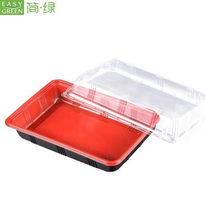 Easy Green heatable rectangle disposable food container eco lunch box with lid