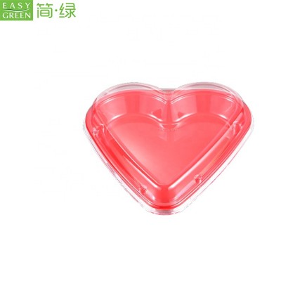 Disposable red wholesale round sushi tray with OPS transparent cover